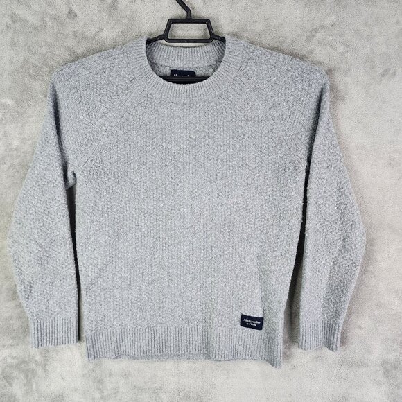 Mens Abercrombie & Fitch Gray Sweater Wool & Nylon Blend Crew Neck Long Sleeve S - Picture 2 of 10